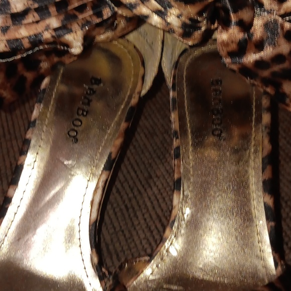 BAMBOO LEOPARD PRINT WEDGE HEELS - Picture 6 of 7
